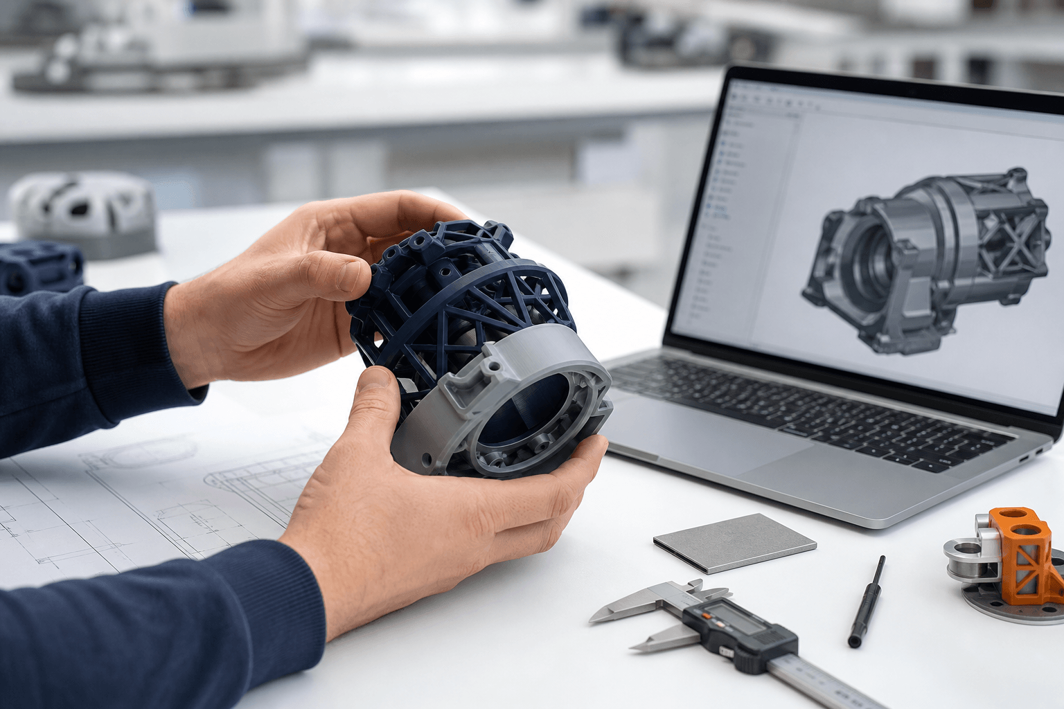 Validation manuelle d’un prototype mécanique sur un établi technique