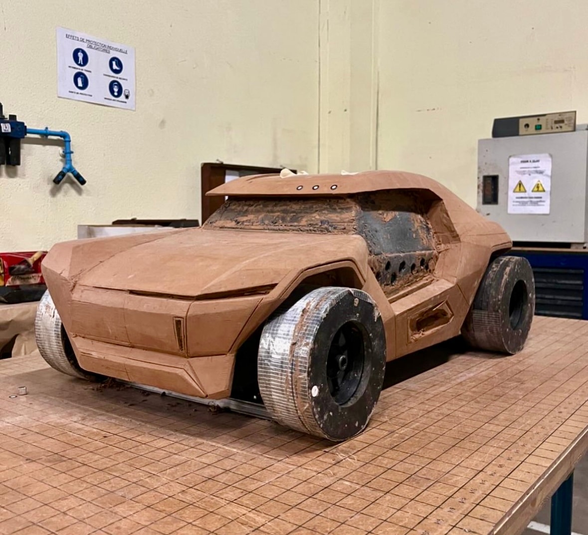 Maquette physique du prototype TAIPAN lors du travail de volume et de carrosserie